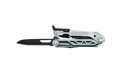 Image of Gerber Gear Center-Drive Multitool Bit Set - 16-Piece Multitool, 12-Piece Standard Bit Set - Includes Knife, Pliers, Wire Cutters, Bottle Opener & More - Silver Tool, Made in USA - Coyote Brown Sheath