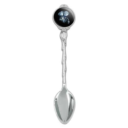 Graphics & More Howling at the Moon Wolf Pack Novelty Collectible Demitasse Tea Coffee Spoon