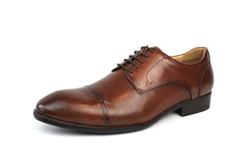 Men's Exclusive Genuine Leather Cap Toe Lace Up Oxfords Dress Shoes