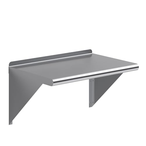 Image of AmGood 24 inch Long X 16 inch Deep Stainless Steel Wall Shelf | NSF Certified | Appliance & Equipment Metal Shelving | Kitchen, Restaurant, Garage, Laundry, Utility Room