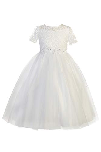 Pink Princess First Communion Dresses for Girls 7-16 1st White Holy Lace Dress Size Vestidos de Primera Comunion para Niñas