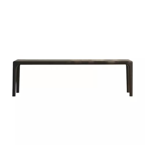 RENEESME Foot Stool for Bed Log Wooden Mortise and Tenon Bench Black Nordic Simple Shoe Changing Stool Bed End Stool Bed Step Stools for High Beds(150X30X45cm)