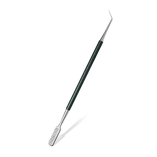 FVION Peine Accesorio Levantar Pestañas Cepillo de Separador Pestañas Peine de Acero Inoxidable Aplicación de Extensione Lash Lift (Verde)