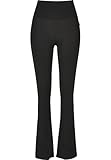 Urban Classics Women's Ladies Organic Stretch Jersey Bootcut Leggings Yoga Pants, Black, M