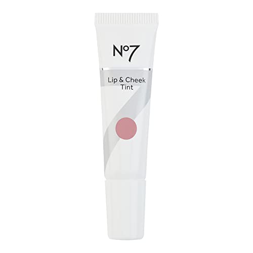 No7 Lip & Cheek Tint - Lightweight Lip and Cheek Stain for Rosy Lips & Natural Face Blush - Multipurpose Face Makeup with a Hydrating, Dewy Finish - Dusk Pink (10ml)