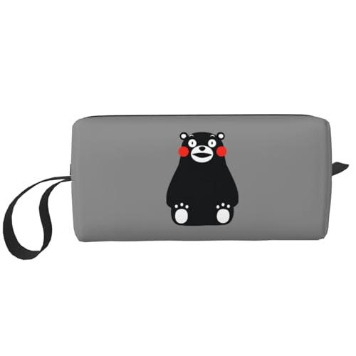 For くまモン(34) 化粧ポーチ メイクボックス 化粧品収納 コスメポーチ 洗面用具 収納ケース トラベルバッグ バニティー 手提げ 便利 大容量 出張 旅行用 自宅用 キャラクター 6*9*20cm