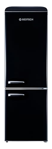 GEDTECH Refrigerateur combiné vintage GCBV310BL - Couleur Noir - Capacité 310 L - Classe E