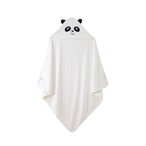 Image of JN&LULU Organic Cotton Fabric Hooded Towel for Kids & Toddlers, Ideal at Bath, Beach, Pool