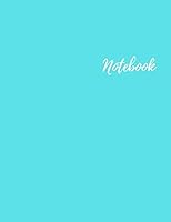 Notebook : Blue Large Notebook, 8. 5 X 10 BLANK 110 Pages, Premium Quality White Unlined Paper - Simple Elegant ALL BLUE NOTEBOOK ( Journal Sketchbook Notepad Composition Book Doodles for Men and Wome 1661629733 Book Cover