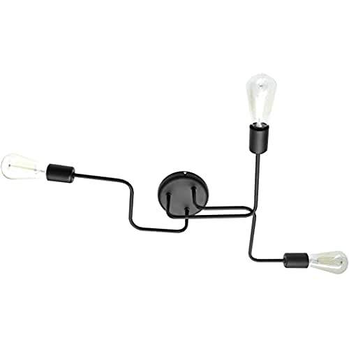 Image of Helam Tube Multi Arm Semi Flush Ceiling Light Black 66cm