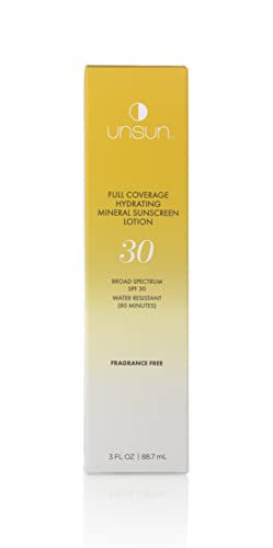 Unsun Full Coverage Mineral Body Sunscreen With Broad Spectrum Spf 30 - Hydrating & Moisturizing, Fragrance-Free Lotion - 3 Fl Oz #TOP4