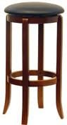 Winsome Wood 30-Inch Black PVC Seat Walnut Bar Stools, Set of 2