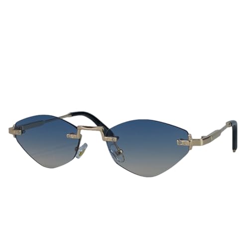 Lunettes de soleil vintage petite monture femme punk métal luxe