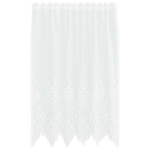 Tende in pizzo bianco con design floreale per decorazione finestra