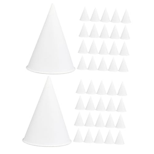 DEARMAMY 2 Set Bicchiere Di Carta A Cono Tazze Da Dessert Con Coperchi Crema Bicchieri Conici Di Carta Tazza Ghiaccio Coppa Di Gelato Bicchieri Da Dessert Bianca 200 Pezzi*2