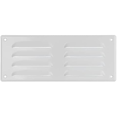 260x105mm / 10x4 inch White Metal Ventilation Grille - Air Vent Cover with Insect Mesh Cover