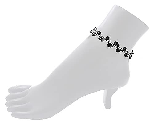 Mia Jewel Shop AK-020500 Czech Glass Seed Bead Floral Vine Flower Anklet thumb #2