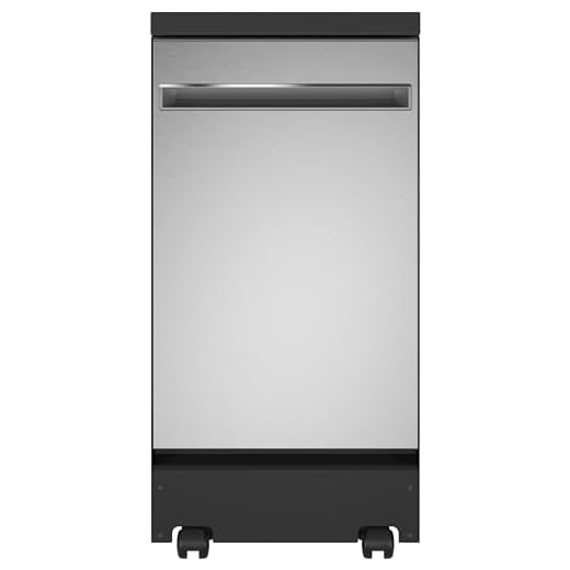 GE® 18" Stainless Steel Interior Portable Dishwasher with Sanitize Cycle