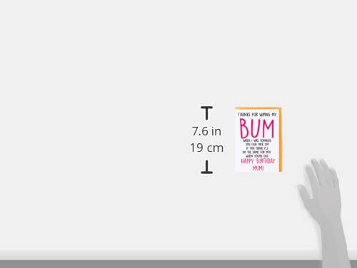 Rude Funny Birthday Card for Mum - Cheeky Humour Wipe My Bum Design - Sarcastic Joke Card for Mother - C90