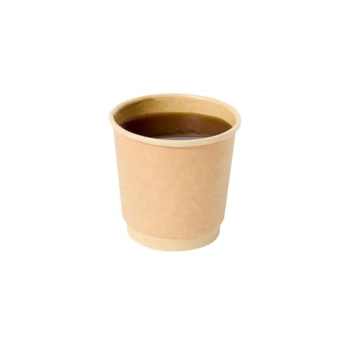 Image of Restaurantware 4 Ounce Disposable Cups, Pack of 500 Double Wall Hot Cups - Lids Sold Separately, Rippled Wall and Kraft Paper Insulation, Ideal for Serving Coffee, Hot Chocolate, Tea, and More