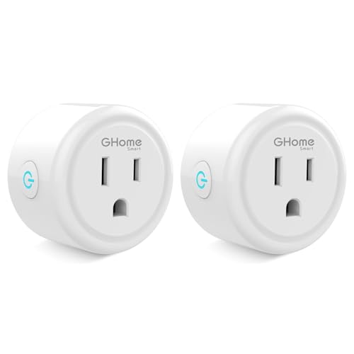 GHome Smart Plug Mini, WiFi Smart Outlet Plug Works with Alexa and Google Home, Timer Outlet with APP Control, Smart Plugs Only Supports 2.4GHz Network, No Hub...