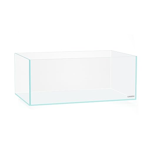 Image of LANDEN 45S 5.4 Gal Shallow Tank, Shallow Fish Tank, Rimless Low Iron Tank W17.7xD11xH7.1 in(45x28x18cm); 5mm Thickness Aquascape Fish Tank, Black Leveling Mat Included