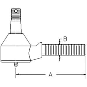 One New Right Hand Thread Tie Rod End Fits Kubota B155, B1550, B1550D, B1550E, B1750, B4200, B5200, B6100, B6200, B7100, B7200, F2000 Models