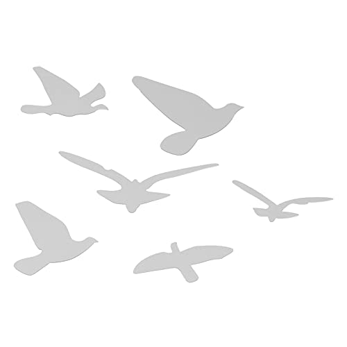 Autocollant Mural, Miroir Amovible 3D Forme D'oiseau Miroir Stickers Muraux Bricolage Décoration Murale pour la Maison Salon Chambre(Argent)