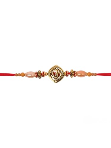 Image of I Jewels Design Rakhi With Roli Chawal & Rakshabandhan Card for Bro /Brother /Bhai