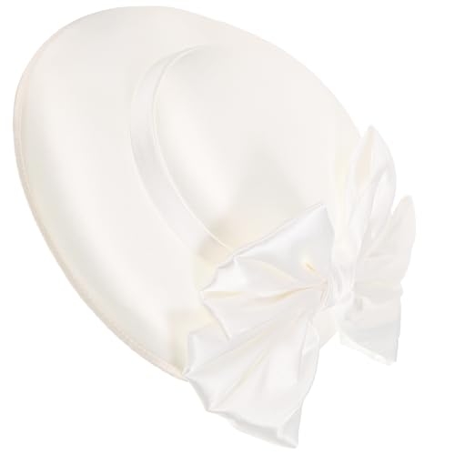 Chapeau melon blanc femme satin accessoire mariage élégant et cérémonie