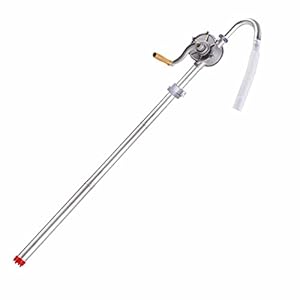 Kurbelpumpe Fasspumpe Aluminiumlegierung Drehhandkurbel Ölfass Handpumpe für Kanister Benzin Diesel Kraftstoff Garage Handfass Heizölpumpe