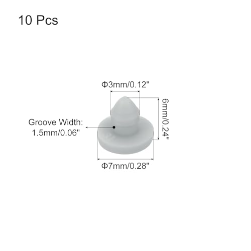 Image of MECCANIXITY 10pcs Silicone Snap in Locking Hole Plugs,3mm /0.1 Inch Mounting Diameter Narrow Groove Width 1.5mm Panel Seal Cover Round for Kitchen Bulkheads Waterproof Sealing Plugs Grey