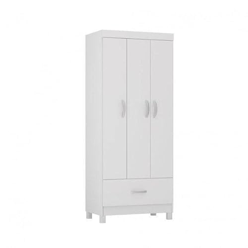 Guarda Roupa Solteiro 3 Portas 1 Gaveta Prince Demóbile Branco
