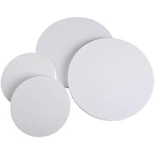 IVON 4pcs Round Canvas, 12 & 8 Professional Stretched Circle Canvas Board for Painting, Acrylic Pouring