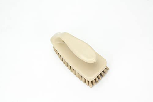 Image of SPARTA Scrub Brush with Iron Shaped Handle and Stiff Bristles, Heavy Duty Scrubber Brush for Kitchen, Bathroom, Shower, Tile, Sink, Carpet and Bakepans, Polypropylene, 6 Inches, Tan