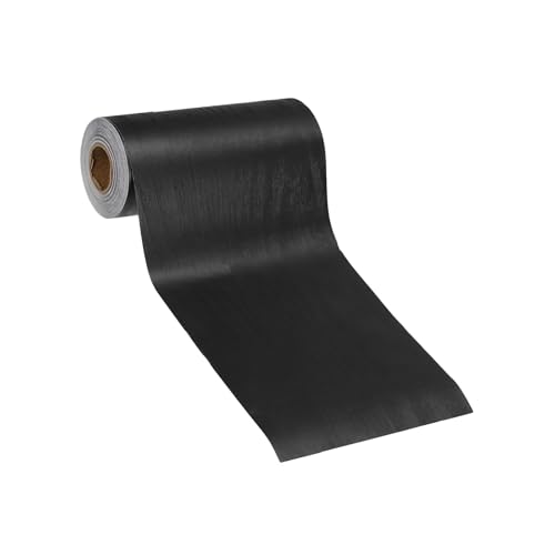 PATIKIL Pellicole Adesive Legno Autoadesivo 10m x 80mm Carta Adesiva per Mobili Legno Riparazione Pellicola Autoadesiva Effetto per Pavimenti Porte Tavoli Sedie Armadi, Grano Legno Nero