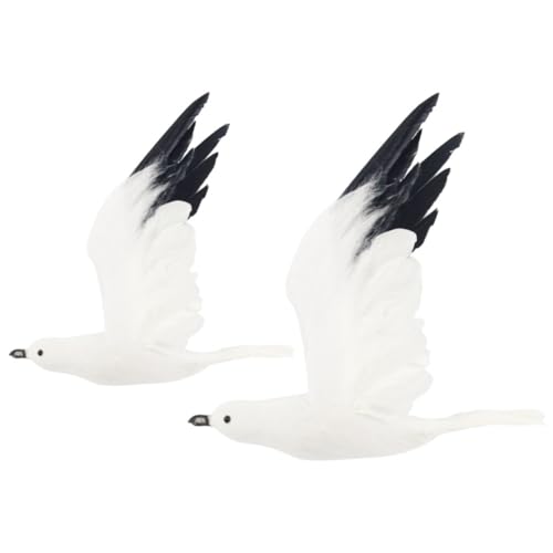 Nautical Decor 2pcs Artificiales para Home Decoration Wedding Decoration Realistic Seagull Decorative Doves Seagull Ornaments Fake Seabirds Artificial Seagull Decor Foams Seagull