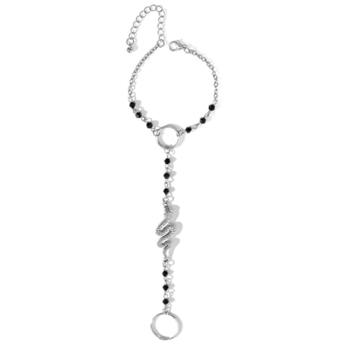 DEARMAMY Soporte De Exhibición De Joyería Serpiente Pararse Pulseras De Cadena para Mujer Rosario Acollador Cadena De Mano Gancho Palanca Pulsera De Oro Anillos De Uñas Aleación