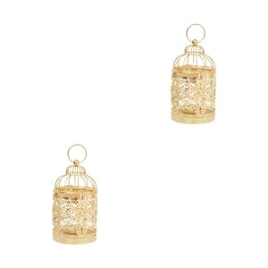 Garneck 2 Stck. Vogelkäfig Kerzenhalter Golden