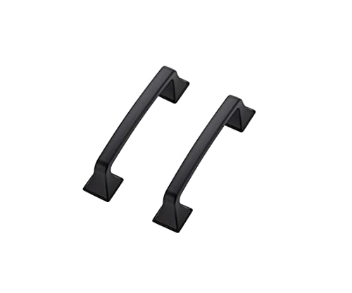 Image of Ravinte Matte Black Square Foot Arch Cabinet Pulls 3-3 /4 Inch 15 Pack