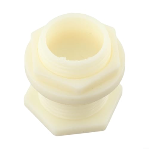 WIIYENA Accesorio de mamparo ABS de 1/2 pulgadas, 3/4 pulgadas, 1 pulgada para barriles de lluvia, tanques de agua, estanques y acuarios, color blanco