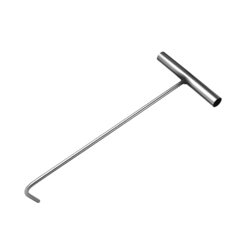 CHILDWEET Stainless Steel Manhole Cover Hook Manhole Cover Lifter Tool Storm Drain Cover Lifter Spring Pull Hooks Manhole Lifter Roll-up Door Remover Manhole Cover Lifting Tool Silver