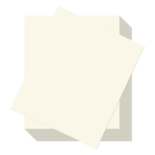 NIXRET Elfenbein Tonpapier A4-60 Blatt Tonkarton Creme Papier DIN A4-250 g/m² - Fotokarton Dickes Druckerpapier - Bastelkarton für Kartenherstellung Einladungen - Scrapbook Bedruckbar DIY
