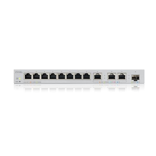 Image of Zyxel 12 Port Web Managed Multi Gigabit Ethernet Switch|3 Port 10G /2.5G and 1 Port 10G SFP+|Plug and Play|Metal Shielded Port|Desktop /Wall Mount|Support QoS,Vlan,IGMP,Link Aggregation (XGS1250-12)