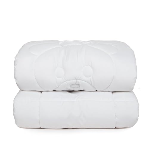 Image of Tadpoles Toddler Crib Comforter - Breathable Microfiber Shell & Lightweight Comforter - Crib Duvet Insert & Toddler Bedding Duvets - 40 x 60 in, Box Pattern White