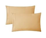 Clara Clark Premier 1800 Collection Pillowcase Set - Standard Size, Camel Gold