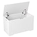 FOREHILL Coffre à Jouets en Bois Coffre de Rangement en Bois Banc avec Couvercle Charnières 80 x 39,5 x 46,3cm Blanc