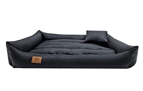 Odol-Plu XXL - Hundebett - Hundekissen - Hundesofa mit Wendekissen (Größe und Farbe wählbar) (120x90 schwarz) Cover