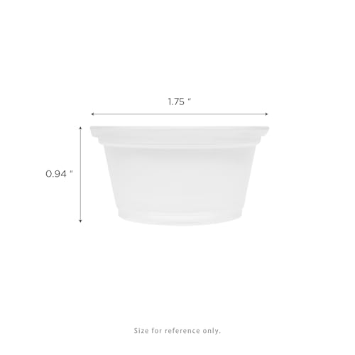 Image of Karat 0.75 oz Disposable Plastic Portion Cups [2500 ct] - Clear PP Sample Cups for Condiments, Sauces, Food Sampling