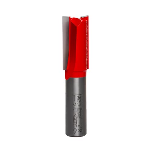 Image of Freud 12-138: 5 /8 inch (dia.) Double Flute Straight Bit with 1 /2 inch shank, 1-1 /4 inch carbide height Red